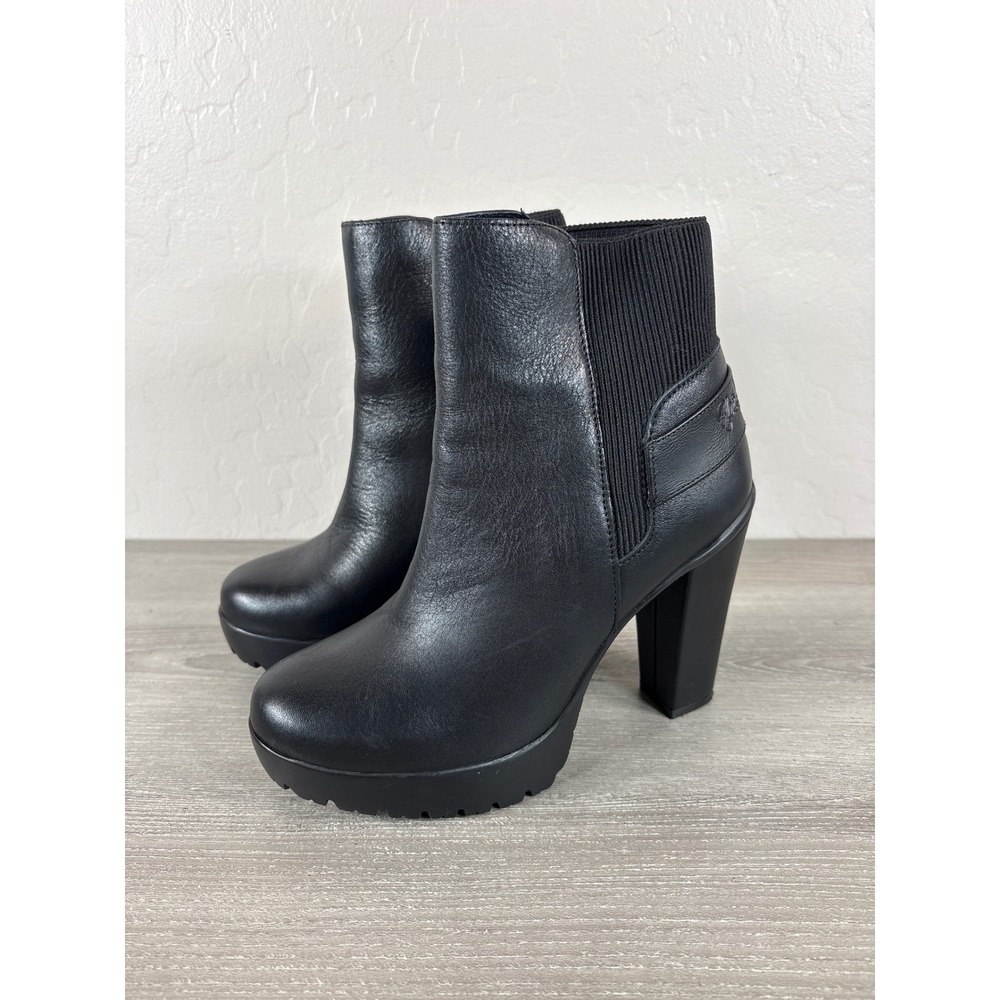 Harley-Davidson Iredell 4 in Black Leather Platform Ankle Boots Womens 7.5 M